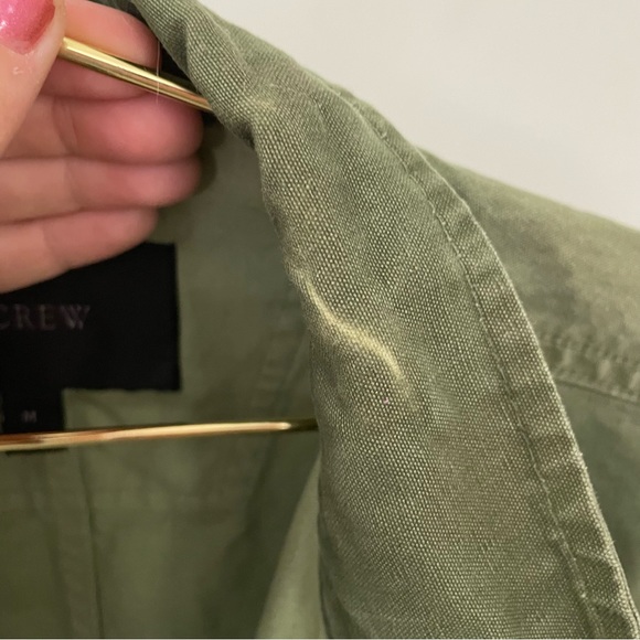 J. Crew Army Green Full Zip and Snap Closure Utility Jacket with Pockets Size M - Picture 12 of 14